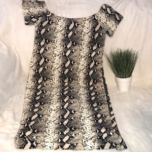 Snakeskin Patterned Mini Dress